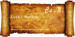 Csiki Martos névjegykártya